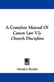 Cover of: A Complete Manual Of Canon Law V2: Church Discipline