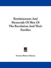 Cover of: Reminiscences And Memorials Of Men Of The Revolution And Their Families