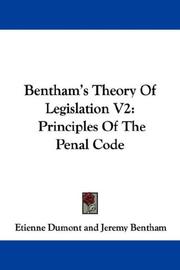 Cover of: Bentham's Theory Of Legislation V2 by Etienne Dumont, Etienne Dumont