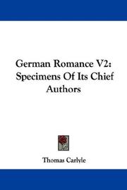 Cover of: German Romance V2: Specimens Of Its Chief Authors