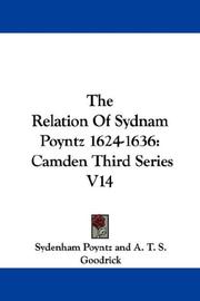 The relation of Sydnam Poyntz, 1624-1636 by Sydenham Poyntz