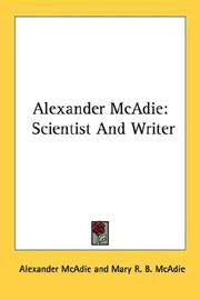 Cover of: Alexander McAdie: Scientist And Writer
