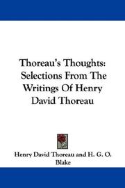 Cover of: Thoreau's Thoughts by Henry David Thoreau, Henry David Thoreau