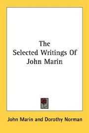 Cover of: The Selected Writings Of John Marin