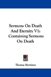 Cover of: Sermons On Death And Eternity V1: Containing Sermons On Death