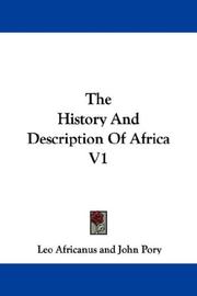 Cover of: The History And Description Of Africa V1 by Leo Africanus
