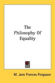 Cover of: The Philosophy Of Equality