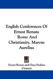 Cover of: English Conferences Of Ernest Renan by Ernest Renan