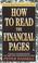 Cover of: How to Read The Financial Pages