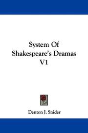 Cover of: System Of Shakespeare's Dramas V1
