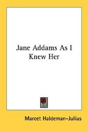 Cover of: Jane Addams As I Knew Her
