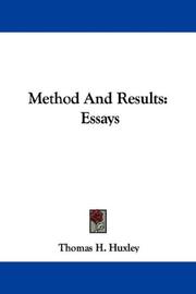 Cover of: Method And Results: Essays