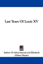 Cover of: Last Years Of Louis XV