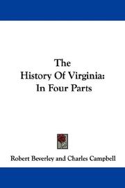 Cover of: The History Of Virginia by Robert Beverley