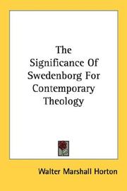 Cover of: The Significance Of Swedenborg For Contemporary Theology