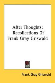 Cover of: After Thoughts: Recollections Of Frank Gray Griswold