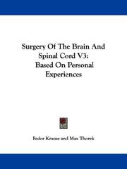 Cover of: Surgery Of The Brain And Spinal Cord V3 by Krause, Fedor, Krause, Fedor