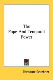 Cover of: The Pope And Temporal Power