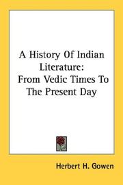 Cover of: A History Of Indian Literature: From Vedic Times To The Present Day