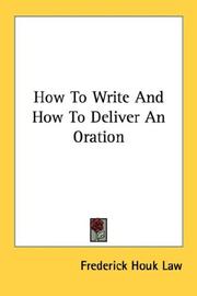 Cover of How To Write And How To Deliver An Oration
