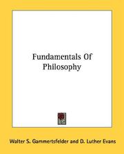 Cover of: Fundamentals Of Philosophy