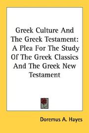 Cover of: Greek Culture And The Greek Testament by Doremus A. Hayes