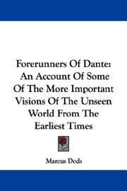 Cover of: Forerunners Of Dante | Marcus Dods
