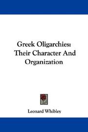 Cover of: Greek Oligarchies by Leonard Whibley