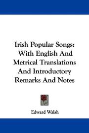 Cover of: Irish Popular Songs by Edward Walsh