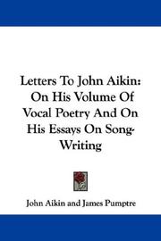 Cover of: Letters To John Aikin | John Aikin