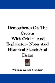 Cover of: Demosthenes On The Crown by William Watson Goodwin
