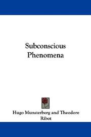 Cover of: Subconscious Phenomena