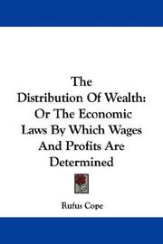 Cover of: The Distribution Of Wealth by Rufus Cope