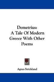 Cover of: Demetrius by Agnes Strickland