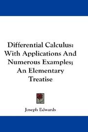 Cover of: Differential Calculus by Joseph Edwards