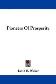 Cover of: Pioneers Of Prosperity | David H. Walker