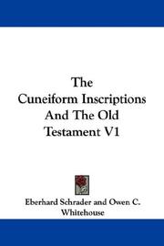 Cover of: The Cuneiform Inscriptions And The Old Testament V1 by Eberhard Schrader