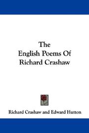 Cover of: The English Poems Of Richard Crashaw by Crashaw, Richard