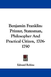 Cover of: Benjamin Franklin by Edward Robins