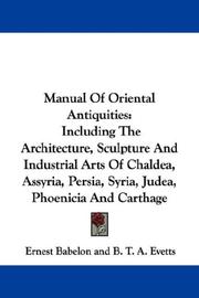 Cover of: Manual Of Oriental Antiquities by Ernest Babelon