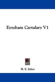 Cover of: Eynsham Cartulary V1 by H. E. Salter