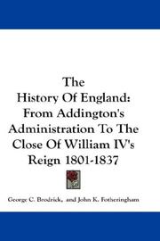 Cover of: The History Of England by George C. Brodrick, John Knight Fotheringham