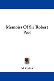 Cover of: Memoirs Of Sir Robert Peel