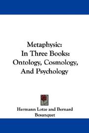 Cover of: Metaphysic in three books