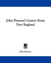 Cover of: John Dunton's Letters From New England