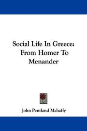 Cover of: Social Life In Greece by Mahaffy, John Pentland Sir