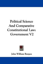 Cover of: Political Science And Comparative Constitutional Law | John William Burgess