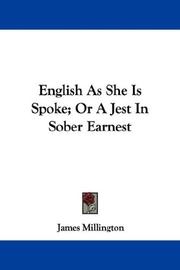 Cover of: English As She Is Spoke; Or A Jest In Sober Earnest