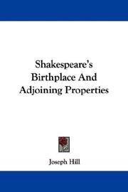 Cover of: Shakespeare's Birthplace And Adjoining Properties