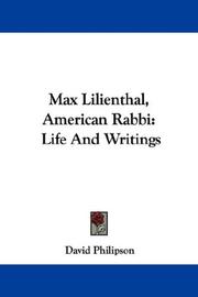 Cover of: Max Lilienthal, American Rabbi: Life And Writings